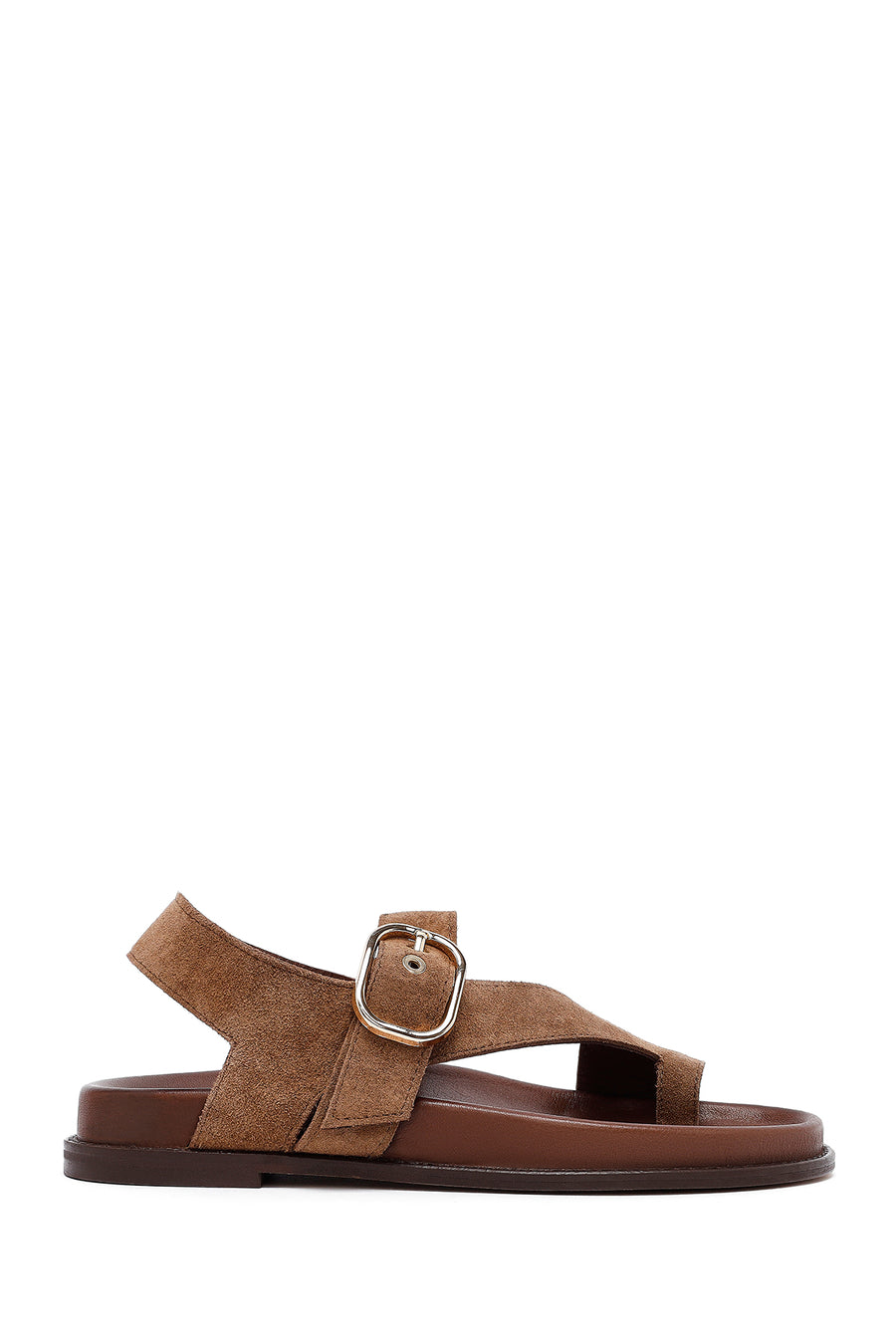 Women's Mink Suede Leather Flip Flop Sandals 25SFD551310 | Derimod
