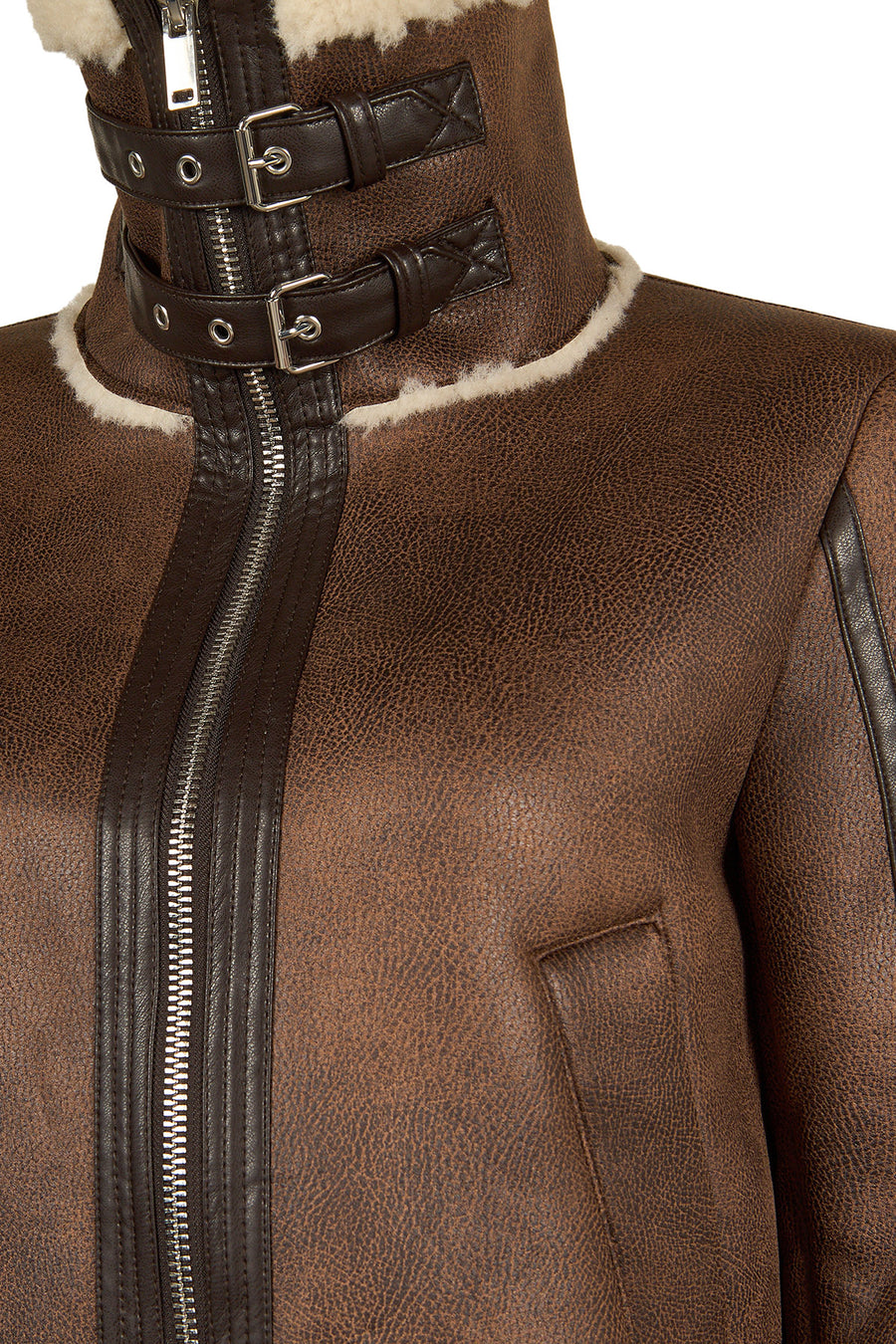 Iceland Woman Brown Fur Collar Teddy Coats