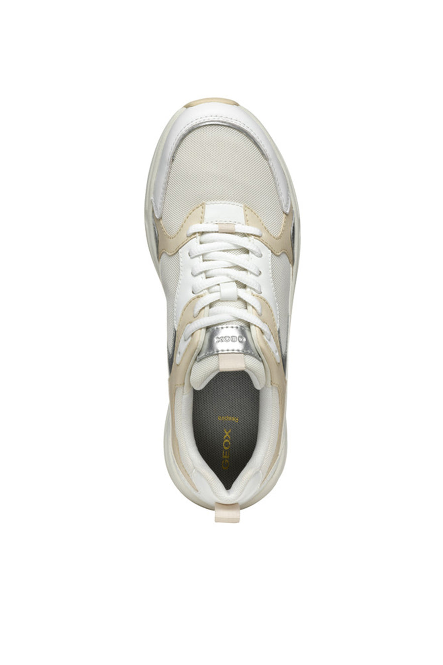 Geox Kadın Beyaz Zarvia Bağcıklı Kalın Tabanlı Deri Sneaker