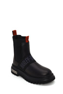 Harley Davidson Woman Gray Nefud Thick-Sole Leather Chelsea Boots | Derimod