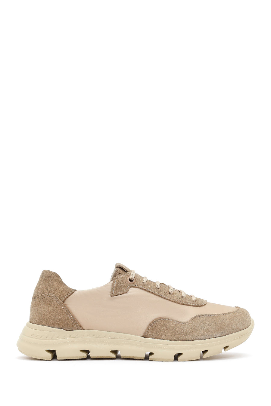 Women's Beige Lace-up Leather Sneaker 26PFD411014 | Derimod