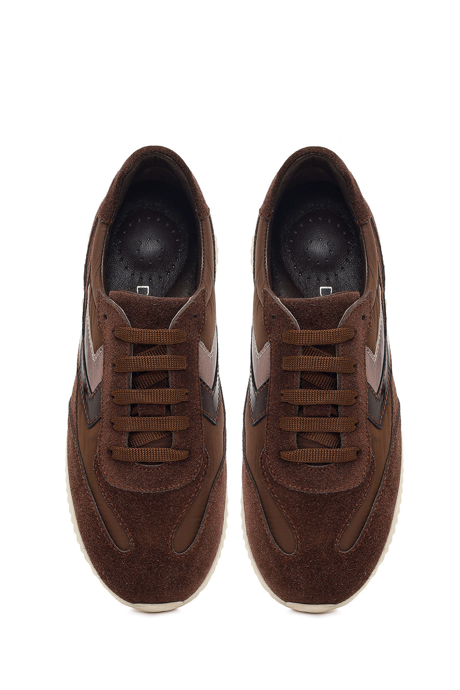 Women's Brown Lace-up Suede Leather Sneaker