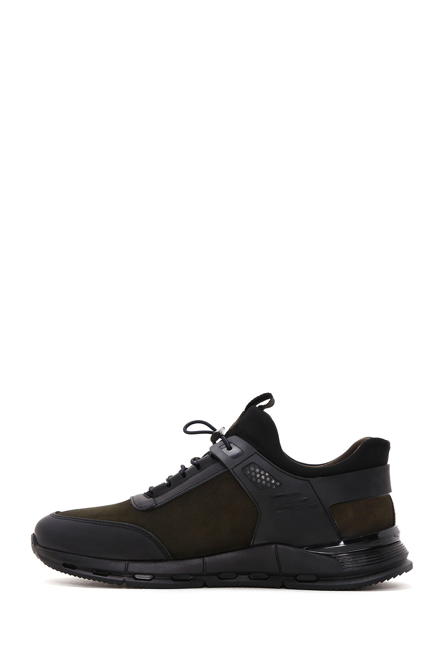 Men's Khaki Lace-Up Nubuck Leather Sneaker