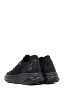 Derimod Zero Women's Black Lace-Up Thick-Soled Fabric Sneaker | Derimod