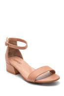 Women's Short Heeled Leather Sandals | Derimod