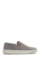 Men's Gray Suede Leather Sports Loafer | Derimod