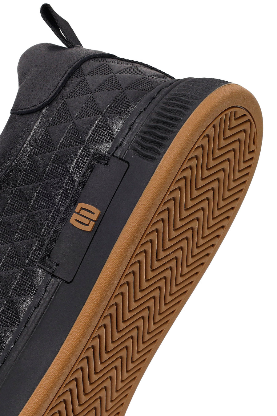 Men's Black Lace-Up Printed Leather Sneaker
