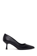 Kadın Siyah İnce Topuklu Deri Stiletto | Derimod