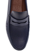 Men's Leather Perforated Casual Loafer | Derimod