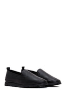 Woman Black Leather Comfort Loafer | Derimod