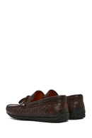 Men's Brown Crocodile Leather Loafers | Derimod