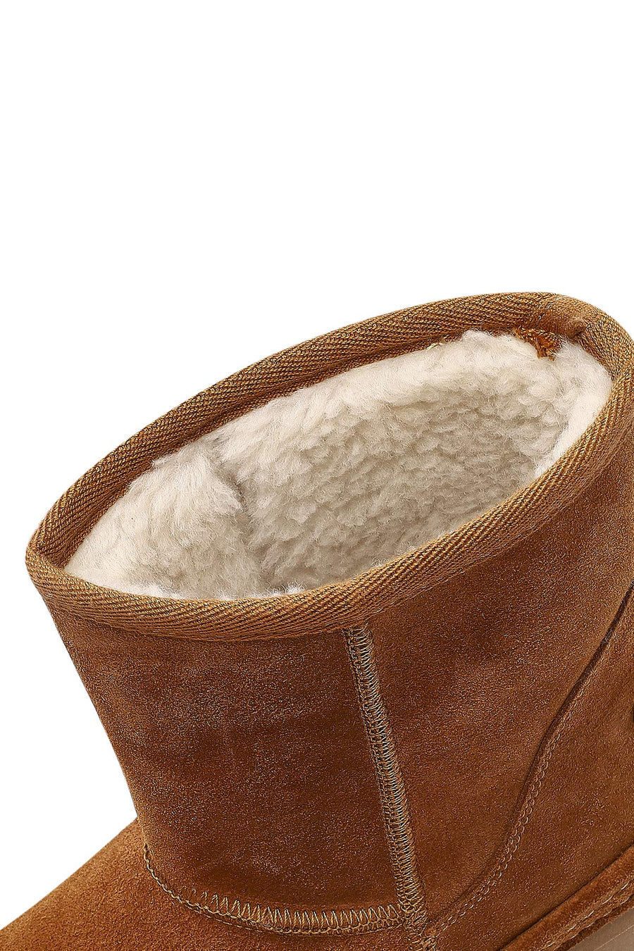 Women's Tan Suede Leather Teddy Boot
