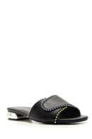 Women's Metal Heeled Colorful Stone Slippers | Derimod