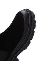 Women's Black Suede Leather Chelsea Boots | Derimod
