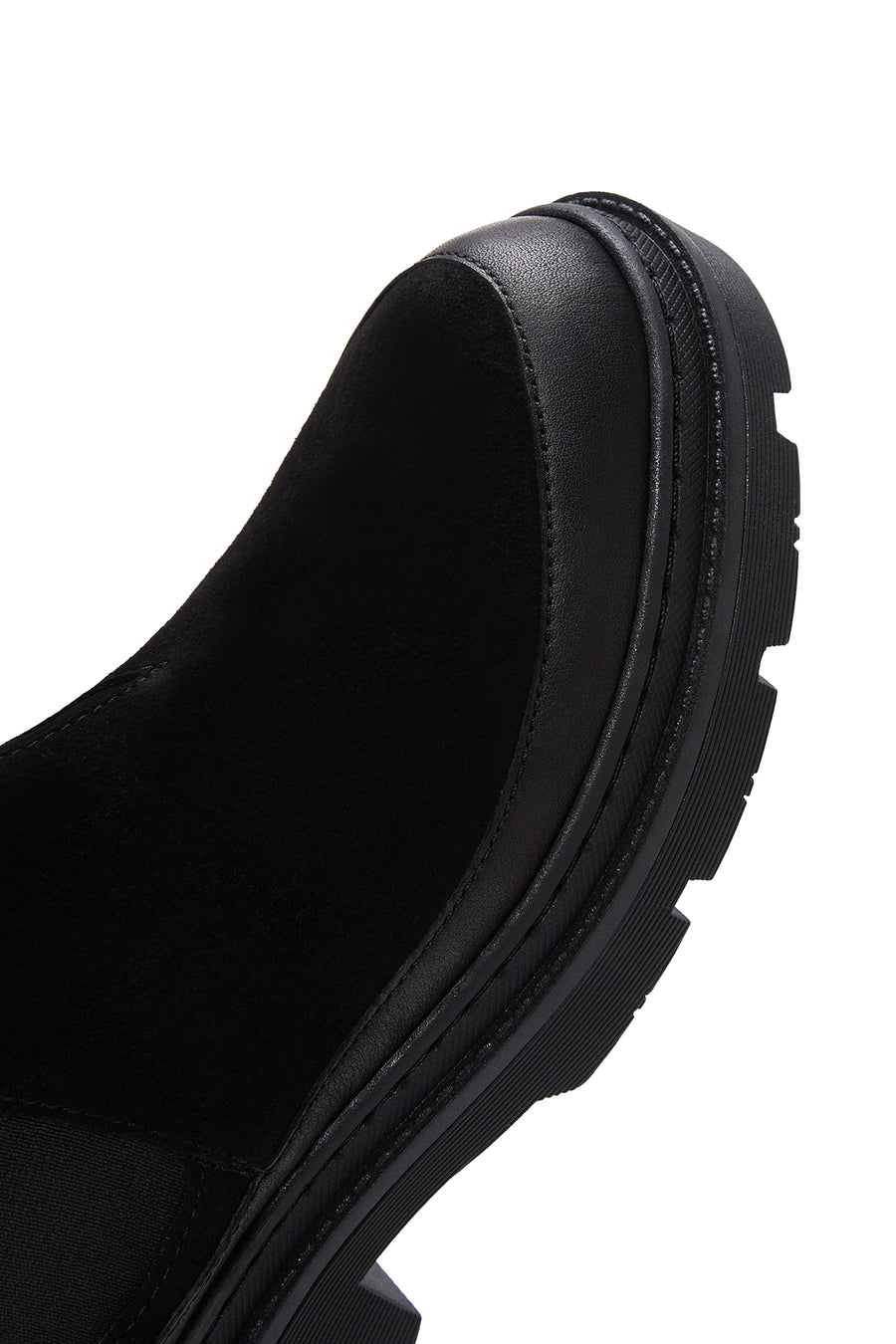 Women's Black Suede Leather Chelsea Boots