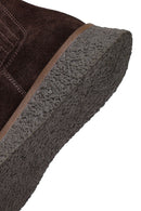 Woman Brown Thick-Soled Suede Chelsea Boots | Derimod