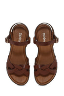 Women's Brown Leather Bodrum Sandals | Derimod