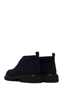 Male Navy Blue Lace-up Suede Casual Boots | Derimod
