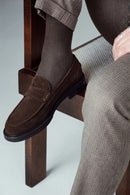 Erkek Kahverengi Süet Deri Casual Loafer | Derimod