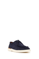 Men's Navy Blue Lace-up Suede Leather Casual Shoes | Derimod
