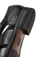Derimod Black Male Black Leather Buckled Summery / Summer Shoes | Derimod