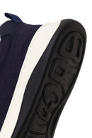 Male Navy Lace-up Fabric Sneaker | Derimod