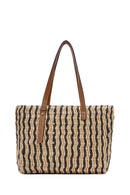 Women's Beige Straw Shoulder Bag | Derimod