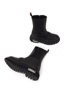 Harley Davidson Woman Black Glenn Zip Closure Thick-Soled Leather Boots | Derimod