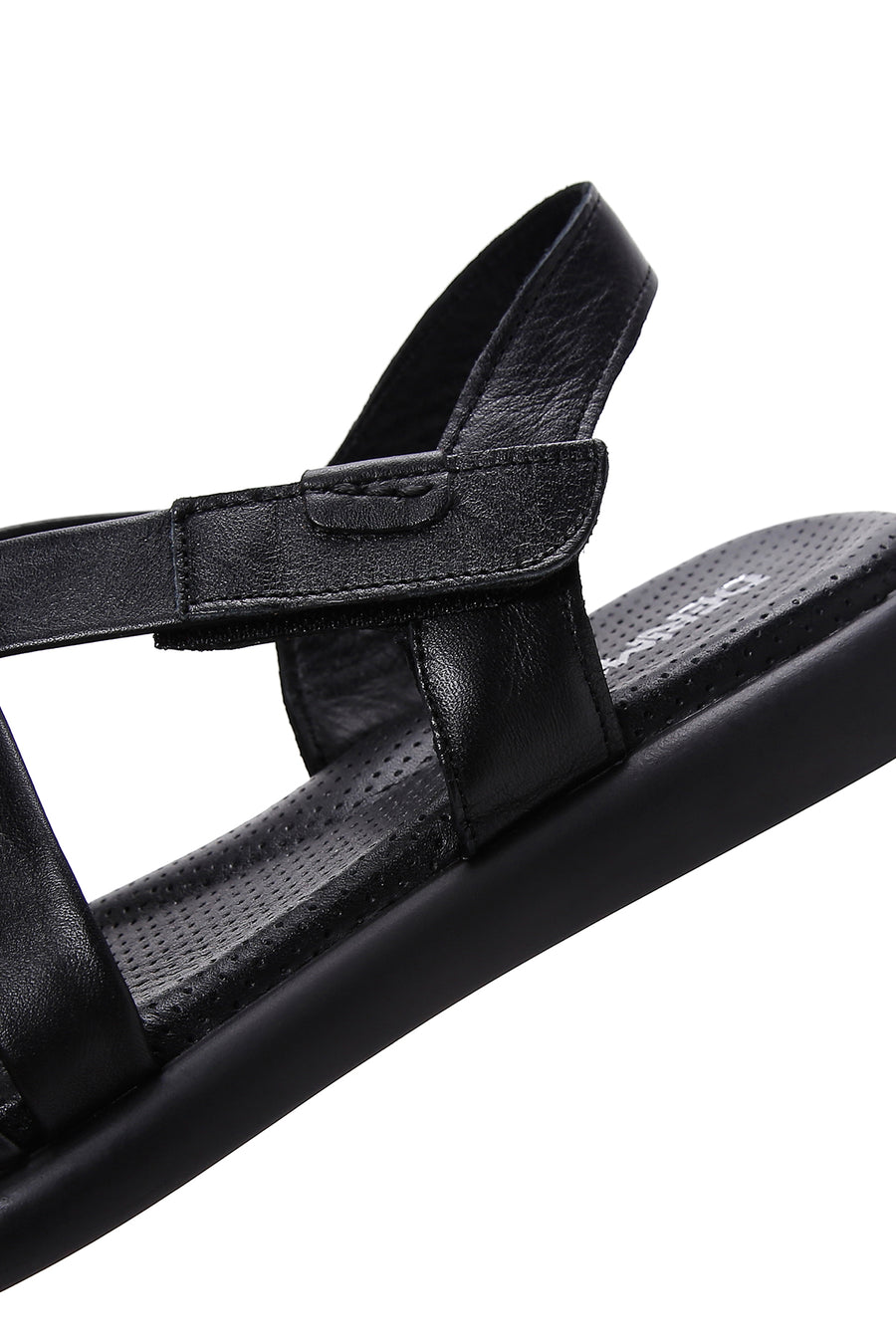 Kadın Siyah Deri Comfort Sandalet
