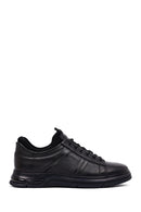 Male Black Lace-up Leather Casual Sneaker | Derimod