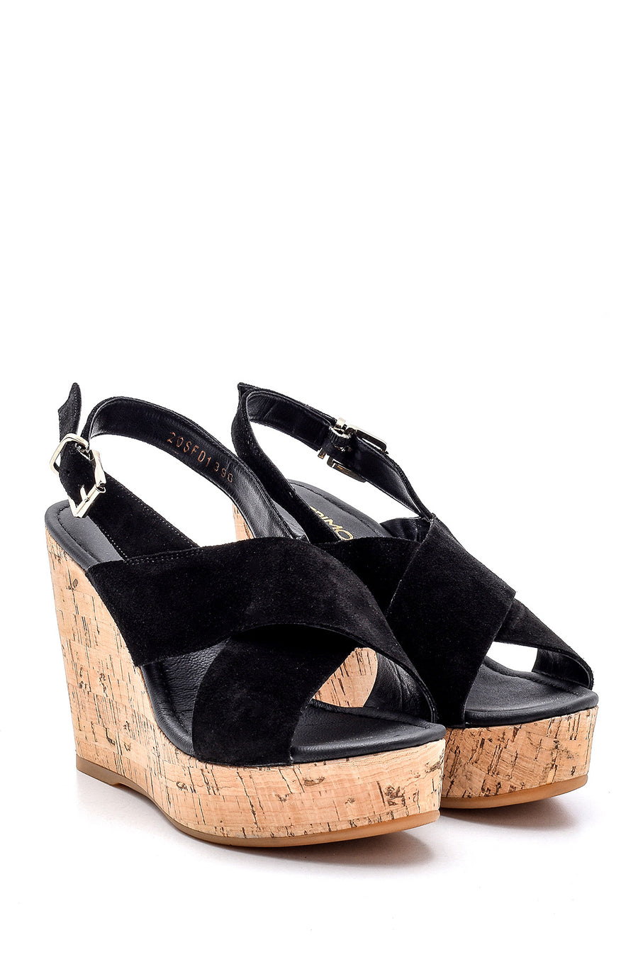 Women's Suede Leather Wedge Heeled Sandals