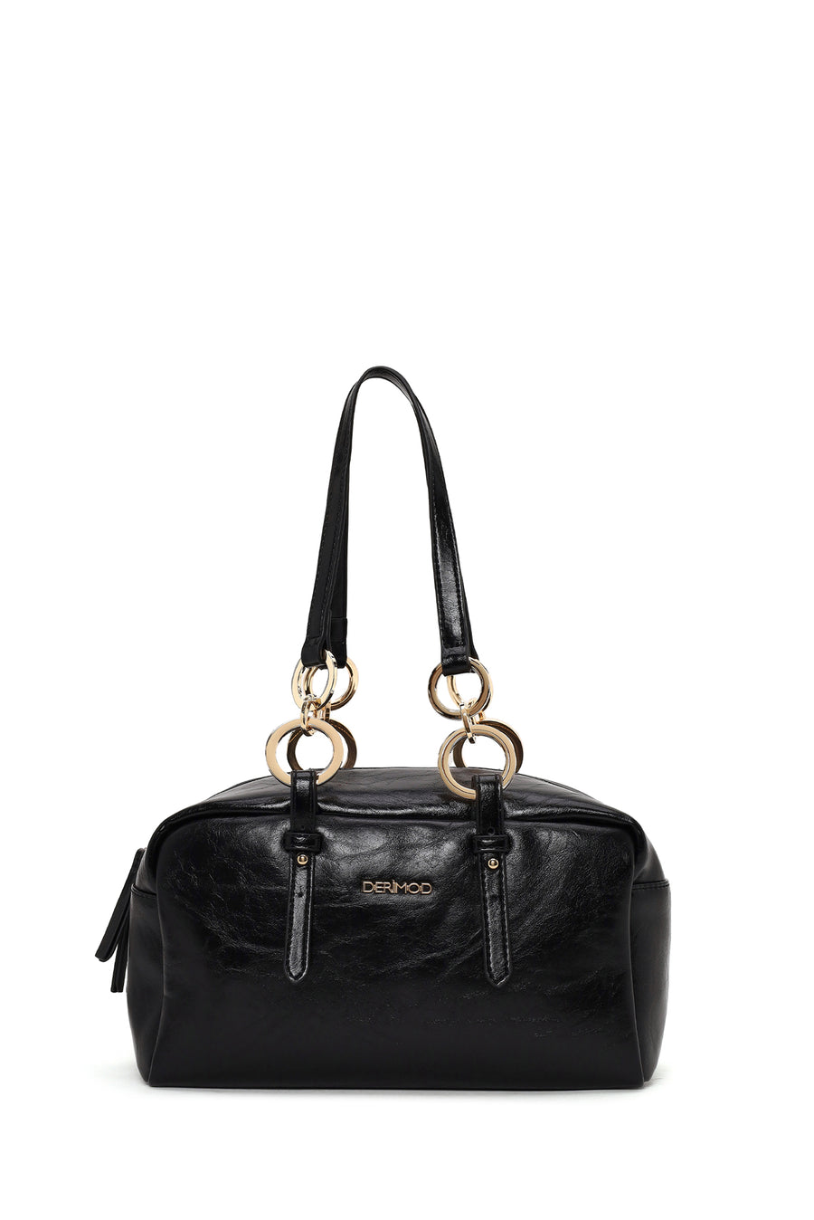 Woman Black Long-Strap Shoulder Bag