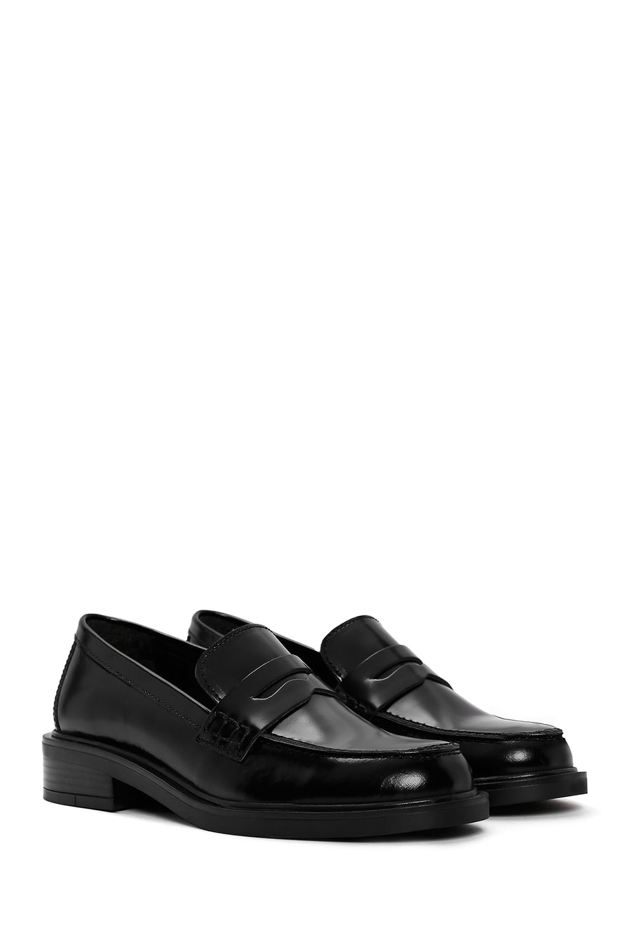 Kadın Siyah Deri Casual Loafer