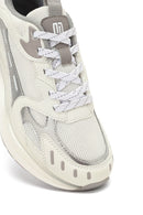 Derimod Studio Women's Silver Lace-Up Thick-Soled Sneaker | Derimod