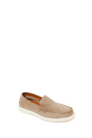 Male Beige Suede Leather Loafers | Derimod