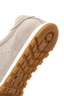 Women's Beige Lace-Up Suede Leather Sneaker | Derimod