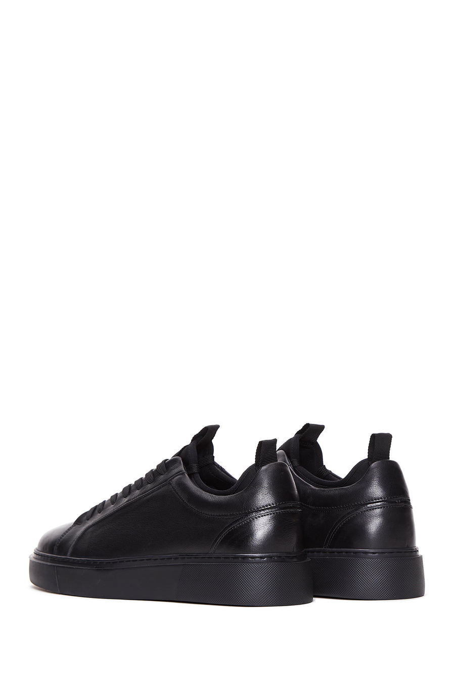 Male Black Lace-Up Leather Sneaker