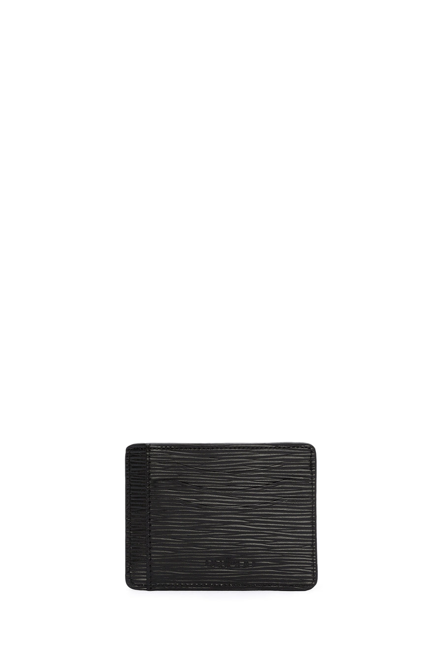 Men's Black Printed Leather Card Holder