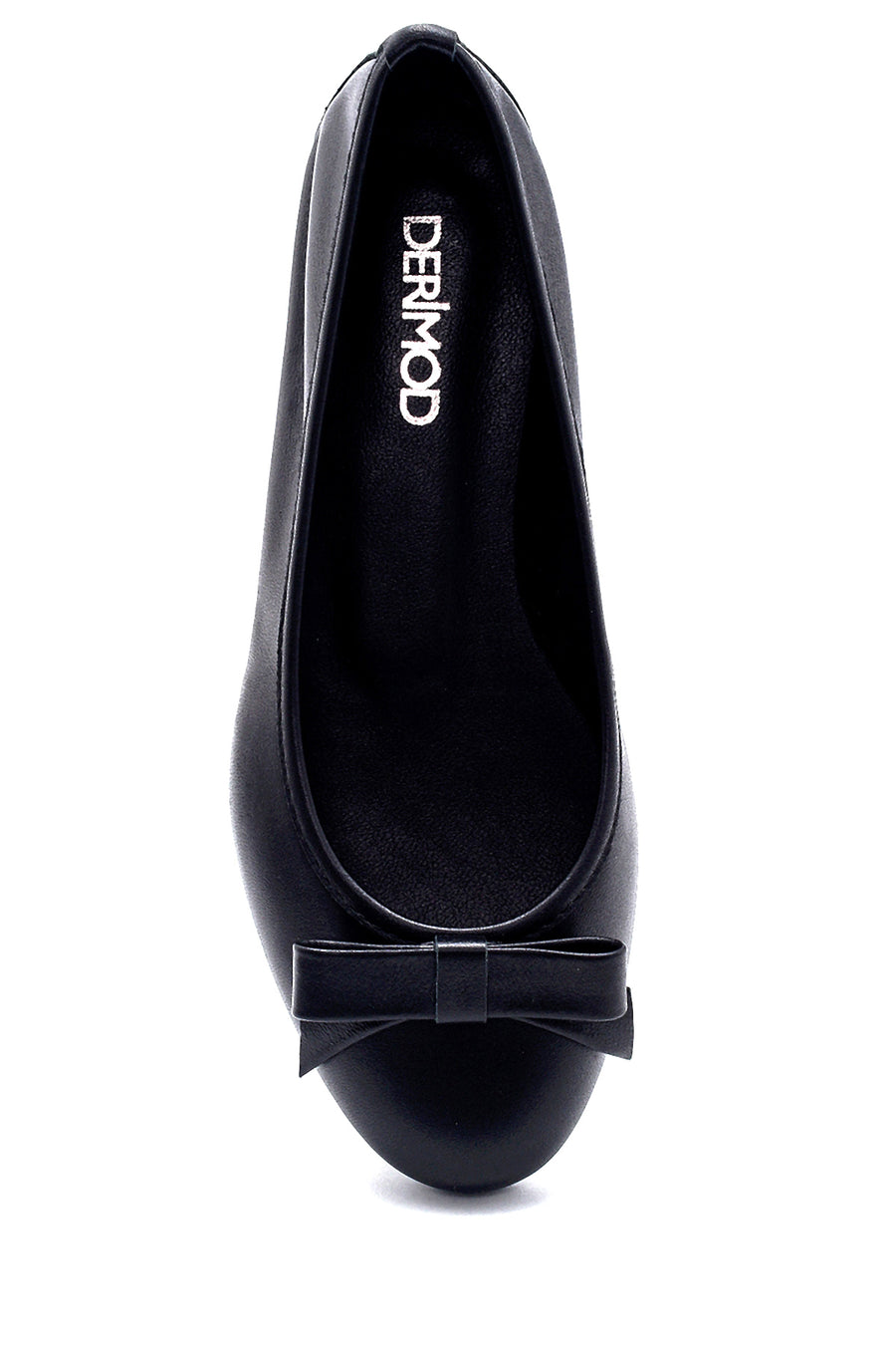 Women's Leather Bow Detailed Ballerinas