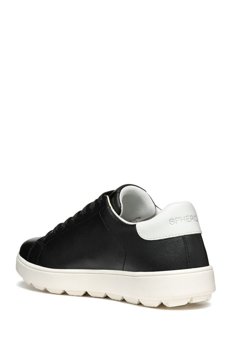 Geox Women's Black Spherica Ecub-1 Lace-up Leather Sneaker