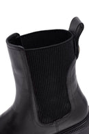 Women's Black Leather Chelsea Boot | Derimod
