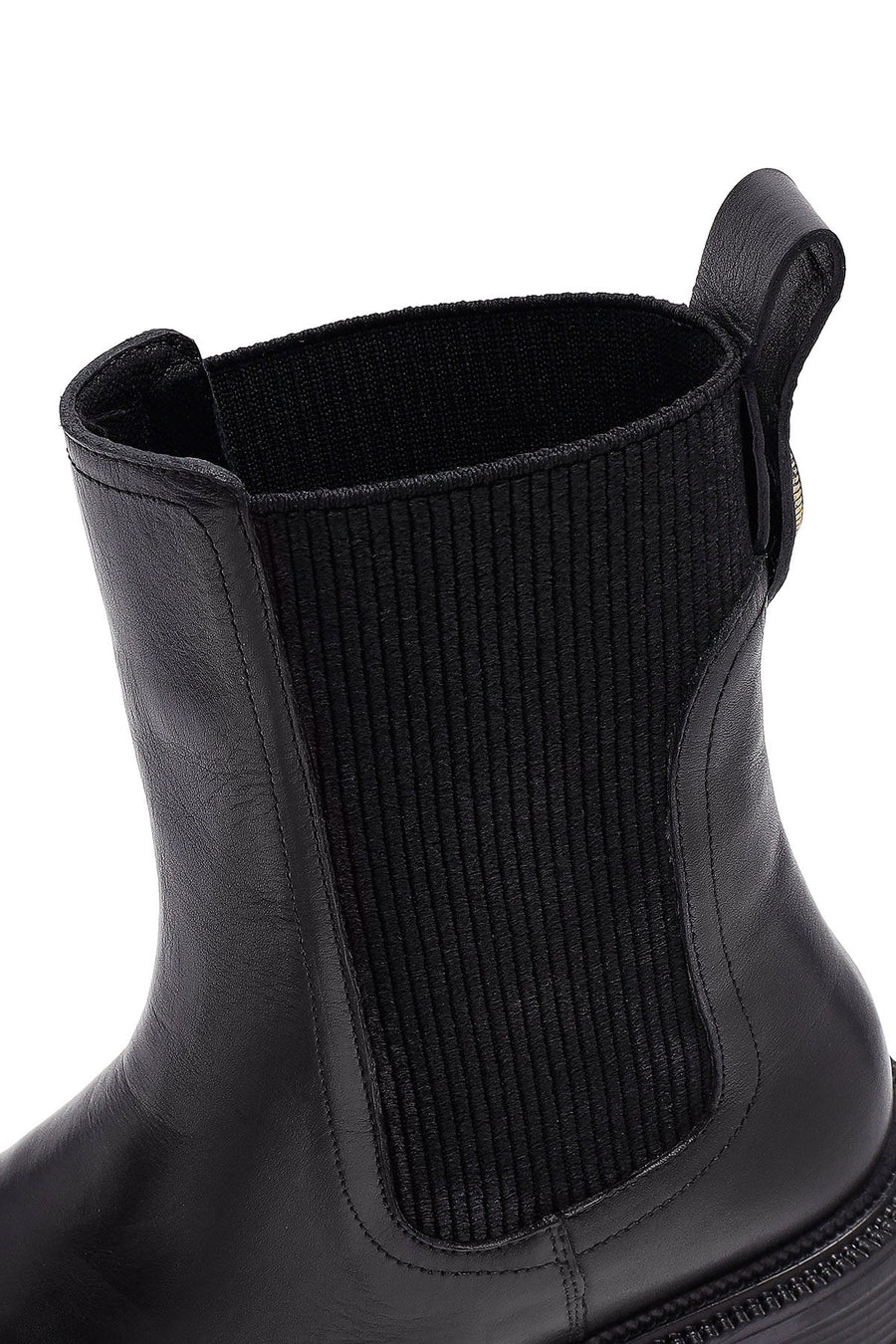 Women's Black Leather Chelsea Boot