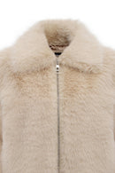 Dallas Women's Brown Shirt Collar Teddy Coat | Derimod