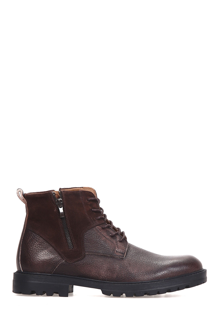 Men's Zippered Leather Boots 18WFD3556FT | Derimod