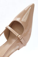Women's Beige Open Back Thin Heeled Shoes | Derimod