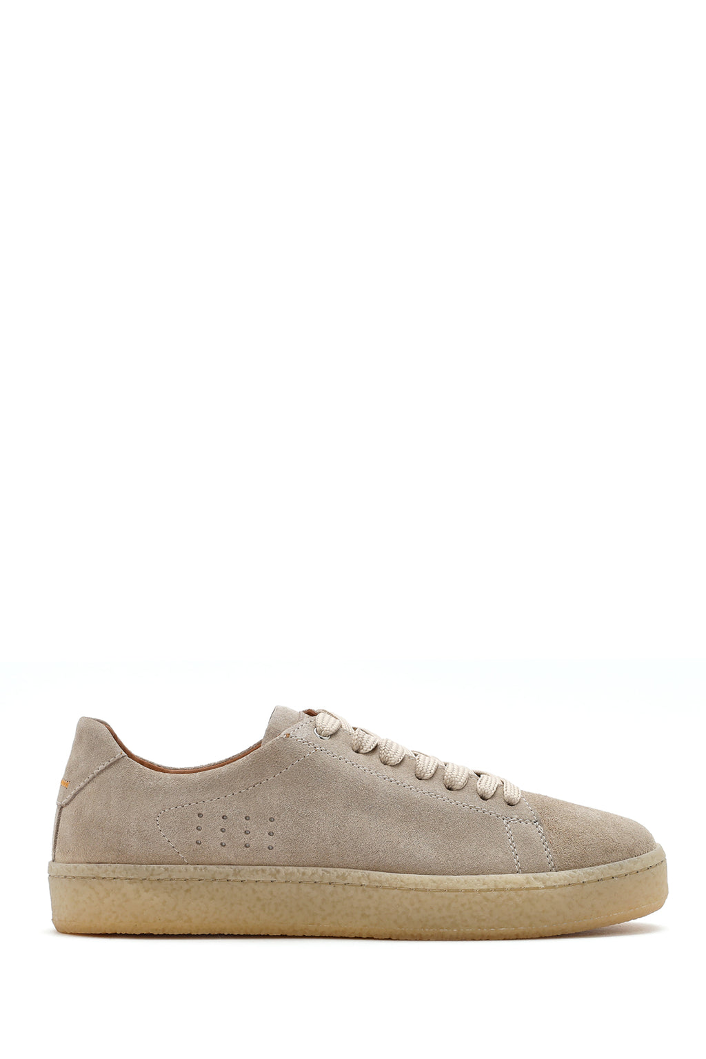 Erkek Bej Bağcıklı Süet Deri Sneaker