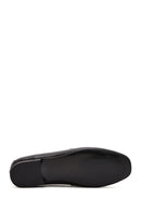 Women's Black Buckle Leather Loafer | Derimod