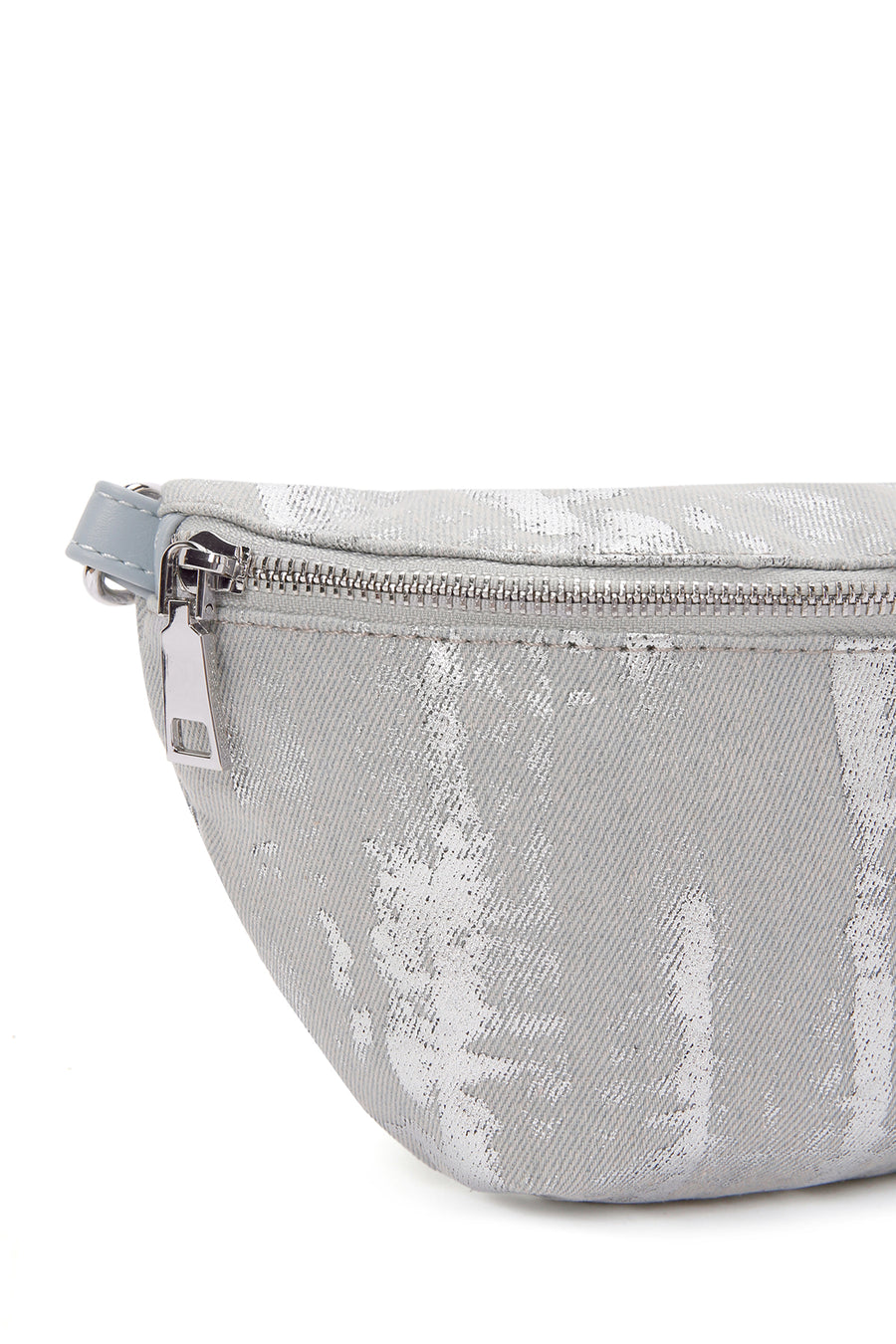 Women's Gray Long Strap Fabric Crossbody Bag