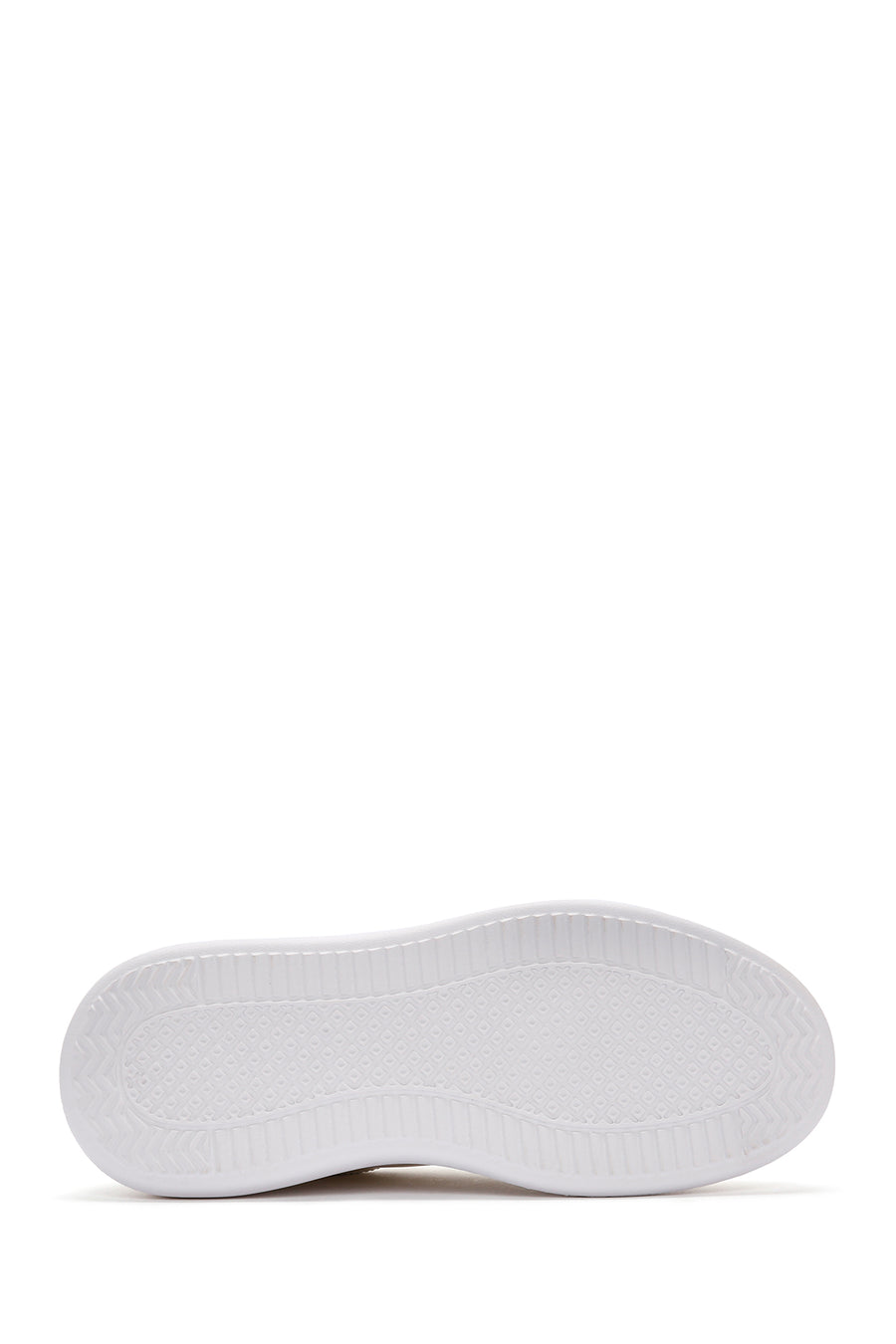Women's White Lace-Up Thick Soled Sneaker