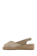 Kadın Bej Süet Espadril Sandalet | Derimod